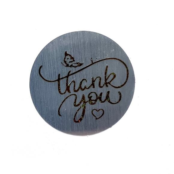 500 1 inch silver and gold thank you stickers on roll for packaging - Picture 1 of 1